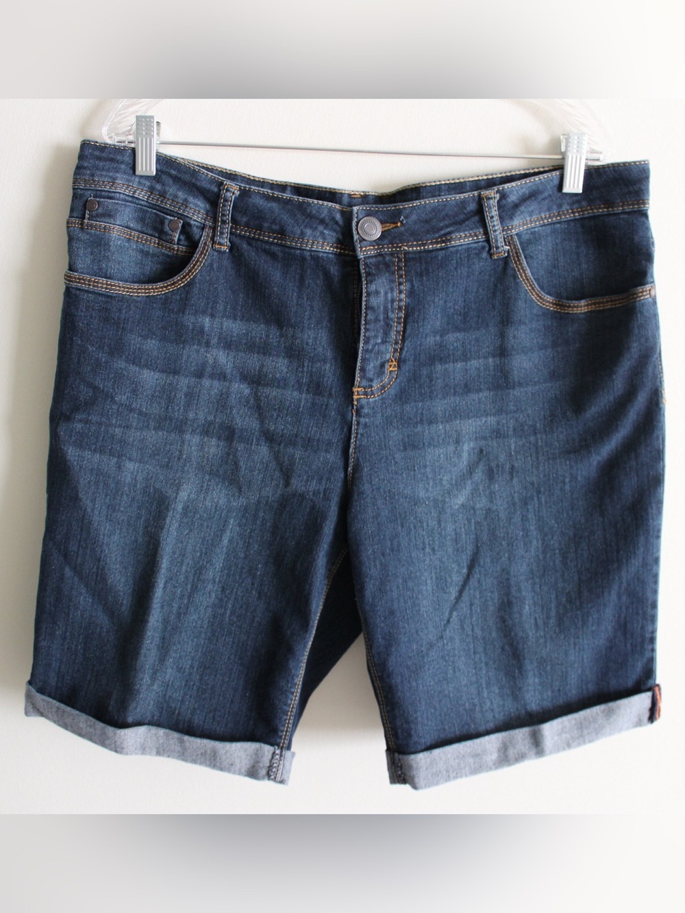 Faded Glory Dark Wash Denim Bermuda Shorts Size 18